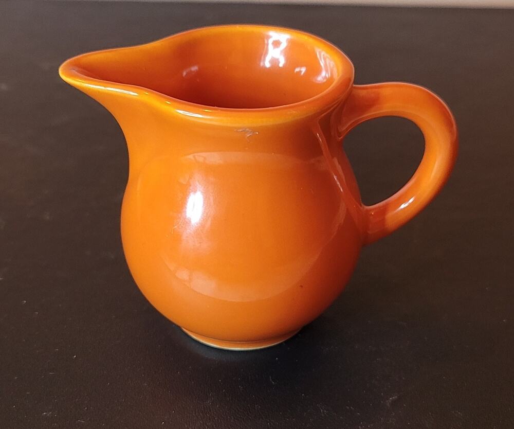 Vintage Homer Laughlin Harlequin Individual Toy Creamer Red Orange 1939-42